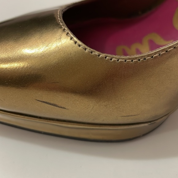 Sam Edelman Gold High Heels Pointy Toe Pumps Size 6.5 - Picture 7 of 9